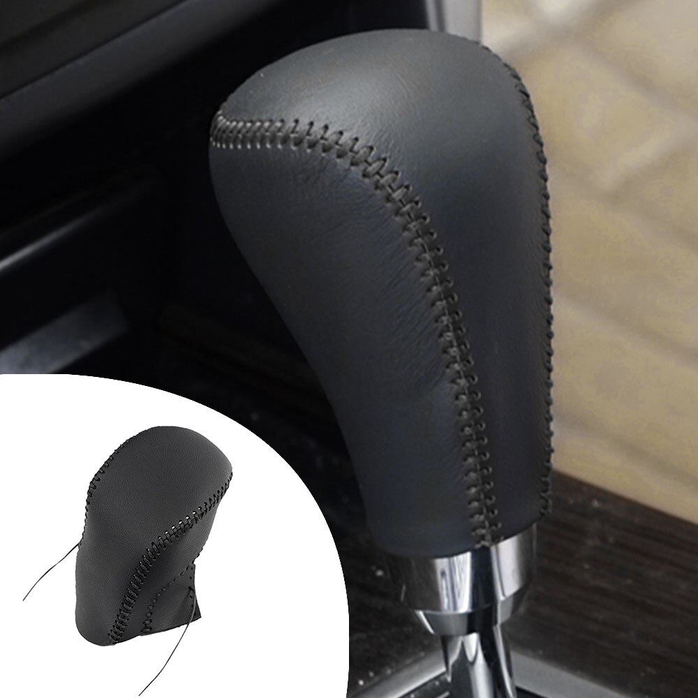 Tapa de palanca de cambios para coche, de cuero PU para Nissan TEANA Murano , tapa de pomo de cambio de marchas, palanca de cambio de marchas, accesorios para coche: Black