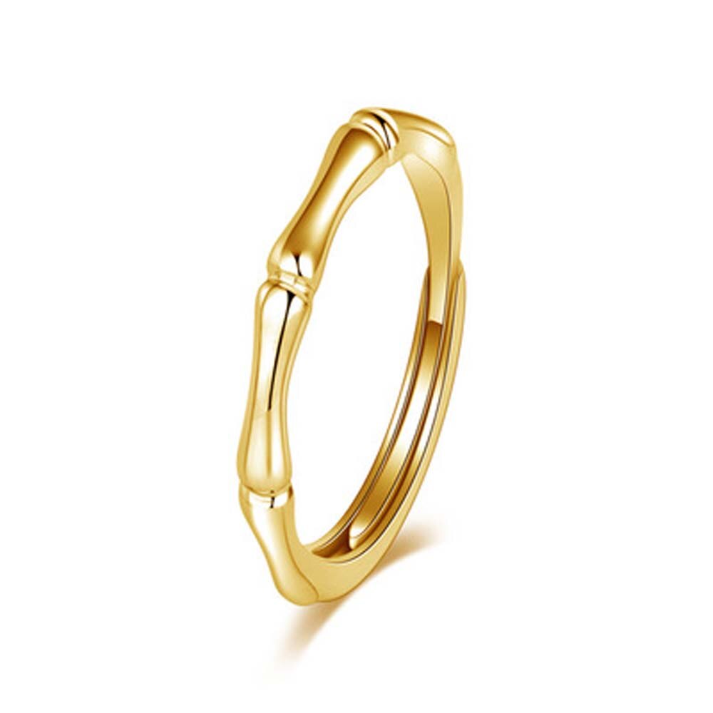 1 Stuk Bamboe Vorm Koper Goud Zilver Kleur Vinger Ring Voor Mannen Vrouwen Wedding Party Opening Minnaar Ring: Gold women