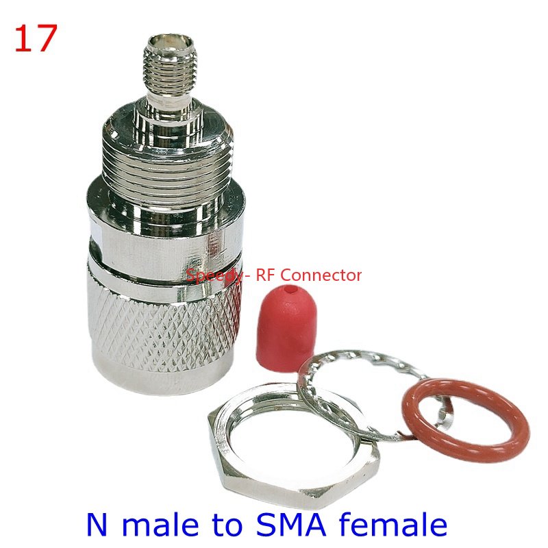 Conector recto de brida de 4 orificios L16 N a SMA macho hembra L16 tipo N a brida RPSMA mamparo con tuerca de junta tórica adaptador a prueba de agua