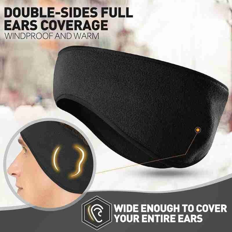 Diadema elástica deportiva para correr, orejeras, resistente al viento, banda para el pelo de lana cálida, para correr al aire libre, esquiar