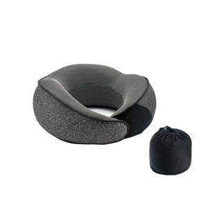 Almohada de viaje para el cuello, cojín para el cuello de viaje, almohada de viaje duradera en forma de U, almohada de avión no deformada: Negro