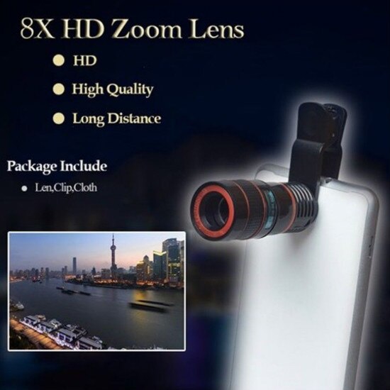 Universal 8x12x Mobile Phone for Camera Smartphone Lens HD low light level night vision Easy to carry Mobile phone telescope