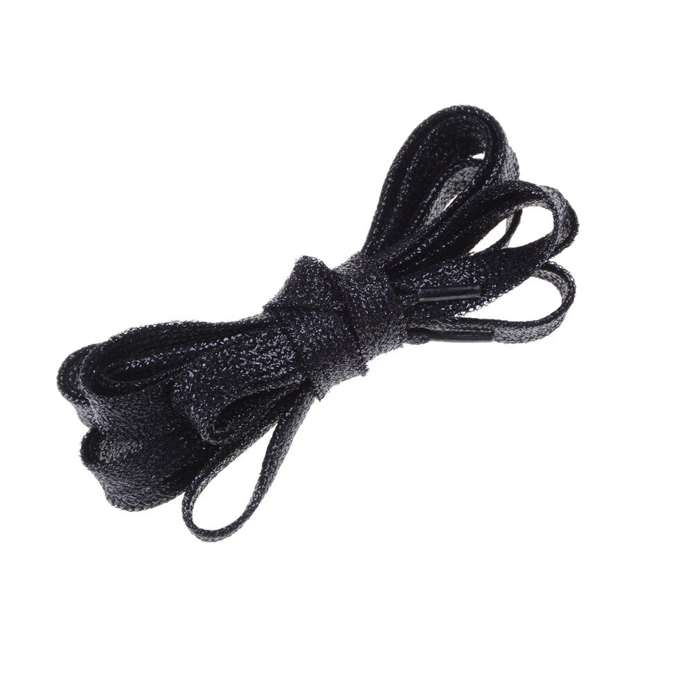1 pcs Flat Shoelaces Bootlaces Shoe Laces Strings Shiny Gold And Silver Thread Shoelace: black