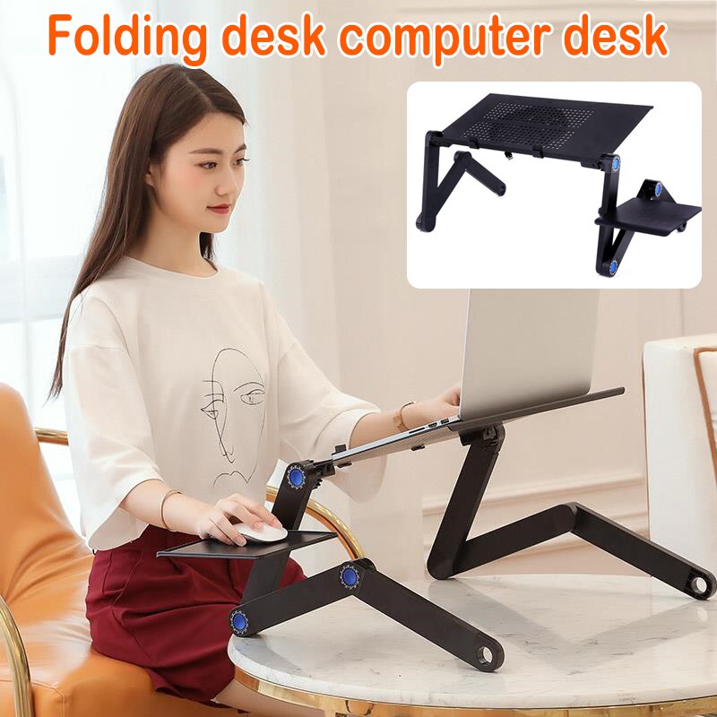 Aluminium laptop opvouwbare computerstandaard voor bed, multifunctioneel, draagbaar en ergonomisch laptopbureau gq