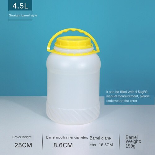 Translucent plastic bucket with handle and Lid Food,water,cereals storage container home kitchen organizer WJ51935: 4.5L-B