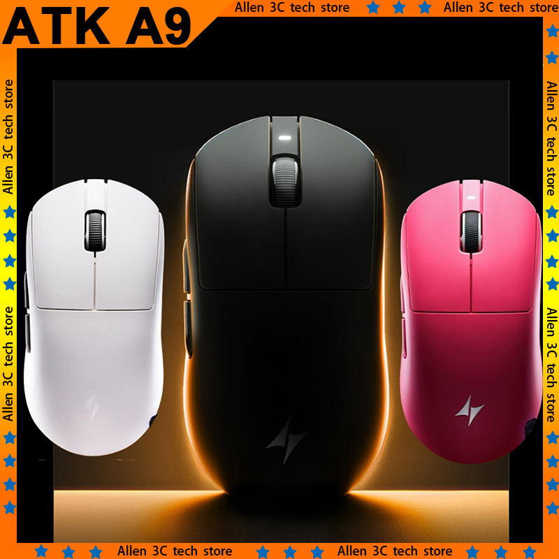 ATK Dragonfly A9 Pro Wireless Mouse 3Mode Star Flash PAW3950 Nordic52840 Lightweight Custom Laptop Gamer PC Gaming Mouse