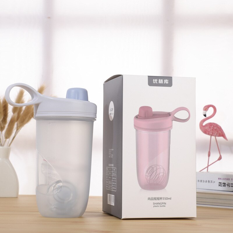 550ml shaker flaskor bred mun sport fitness vattenflaska med vågsäker student män och kvinnor kopp