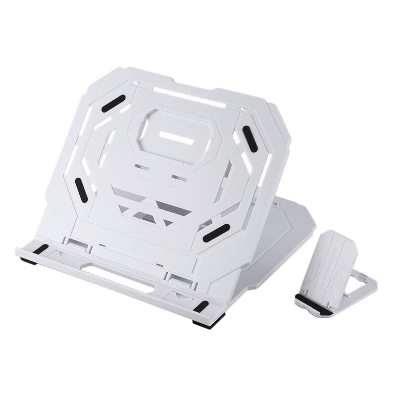 Coolcold Plastic Laptop Stand Folding Multifunctionele 360 Graden Roterende Notebook Koeler Met Telefoon Stand Voor 15Inch Laptop: White