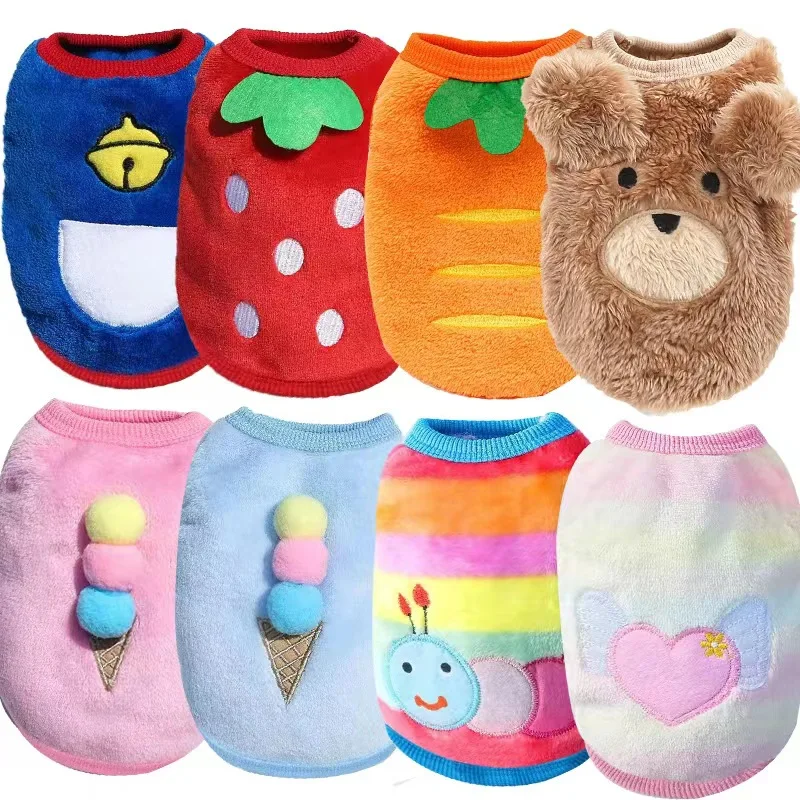 Dog Clothes Winter Vest For Small Dogs Cats Warm Pets Sweater Soft Flannel Puppy Puffer Jacket Dog Accessories Supplies