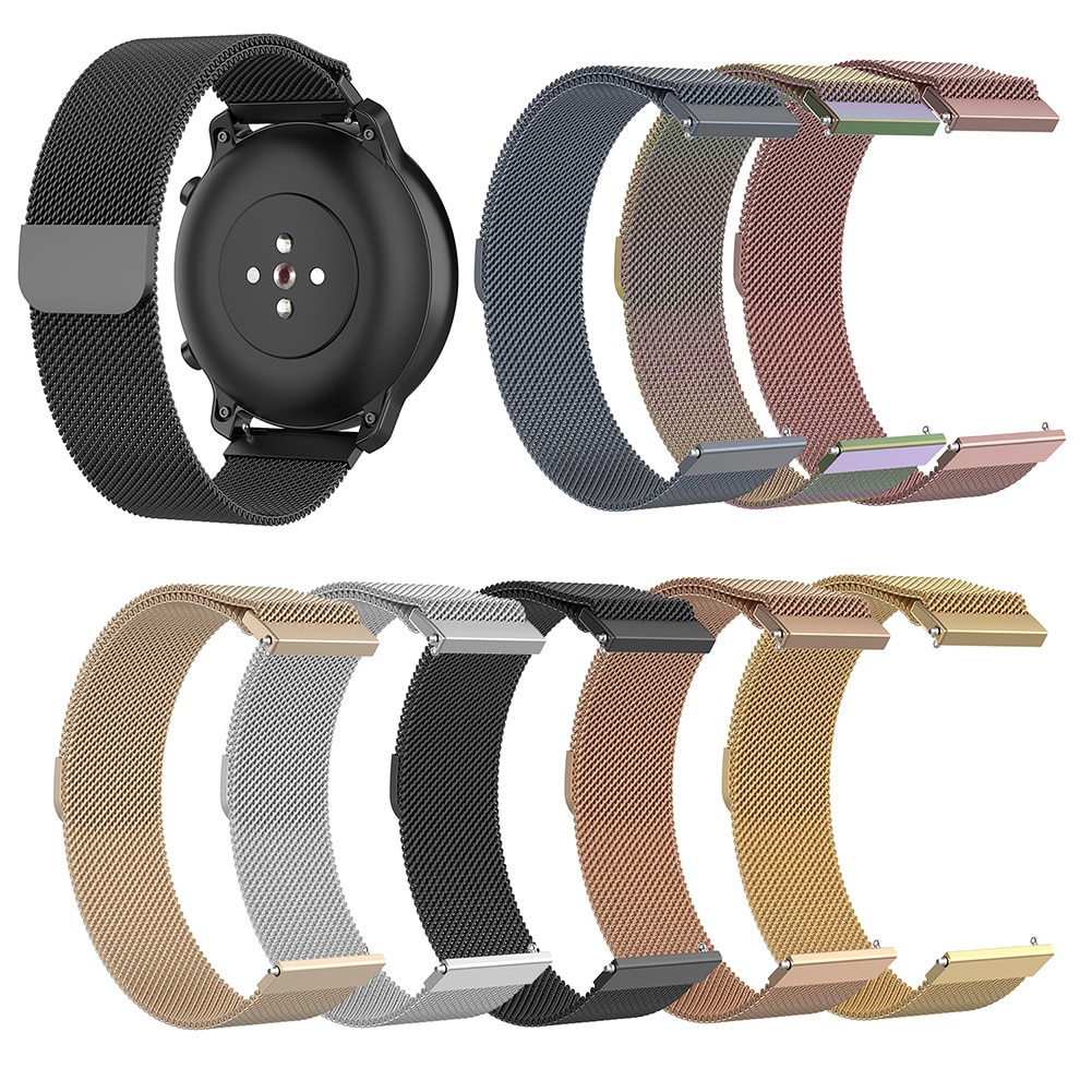 20mm Rvs Magnetische Gesp Mesh Horloge Strap Band voor Amazfit GTR 42mm