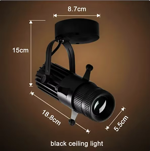 LED-Schienenstrahler mit einstellbarer Blende, quadratischer Strahler, Malereigeschäft, 10 W, 15 W, 20 W, 30 WCOB, offene Strahler, Museum: 5w / Blau / Blau