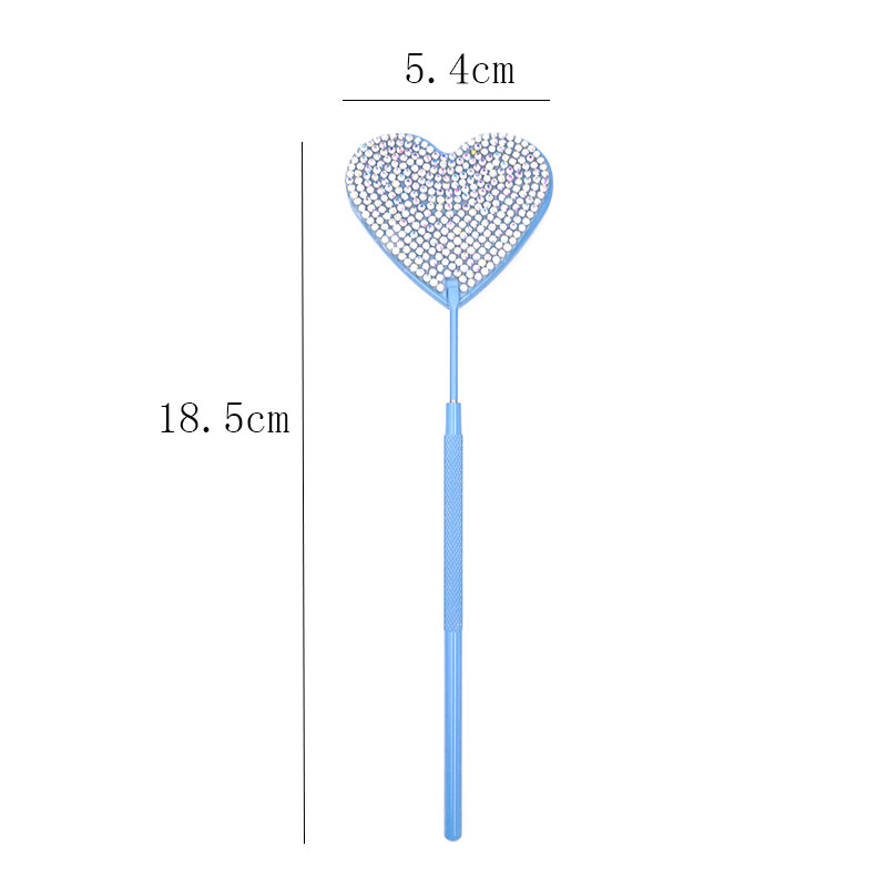Specchio per ciglia multifunzione Specchio ingranditore in acciaio inossidabile con diamante per controllare le forniture per il trucco dell'estensione delle ciglia finte: nero