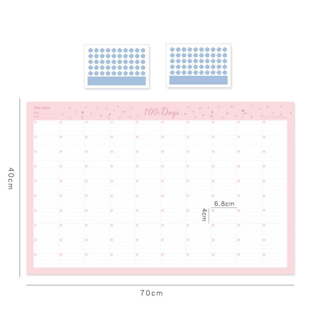 Year Wall Calendar with Colorful Dot Sticker 365 Days Learning Schedule Periodic Planner Year Memo Agenda Organizer Office
