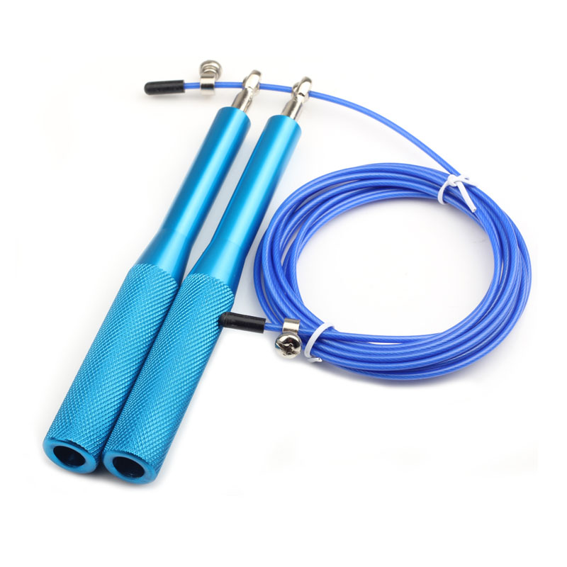 Neue Fitness Springseile Crossfit Schwere Stahl Draht Geschwindigkeit Springseil für Boxen MMA Ausbildung Ausrügestochen Fitnessstudio Trainer Springseil: Blau