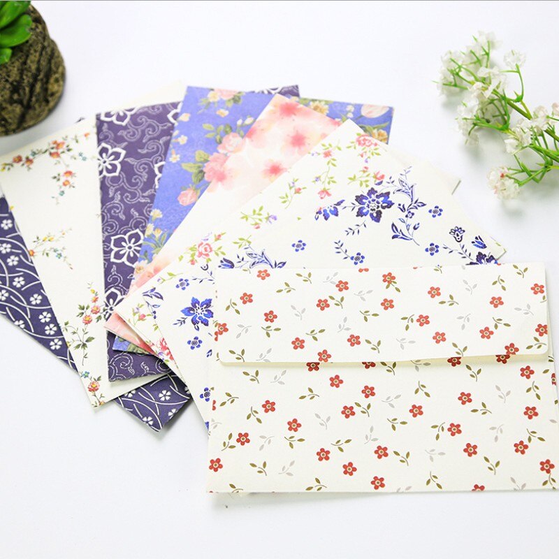 100pcs/lot Letter Flowers Envelope Cute Valentine's Day Wedding Christmas Day Stationery Envelope Letter Paper