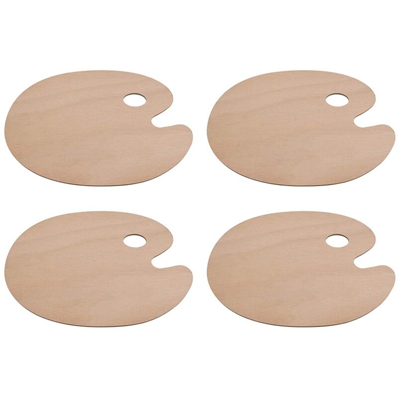 4 Pack Oval Wooden Painting Palette for Acrylic Oil Watercolor Craft DIY Art Painting Palettes 11.75 Inch x 15.75 Inch: Default Title