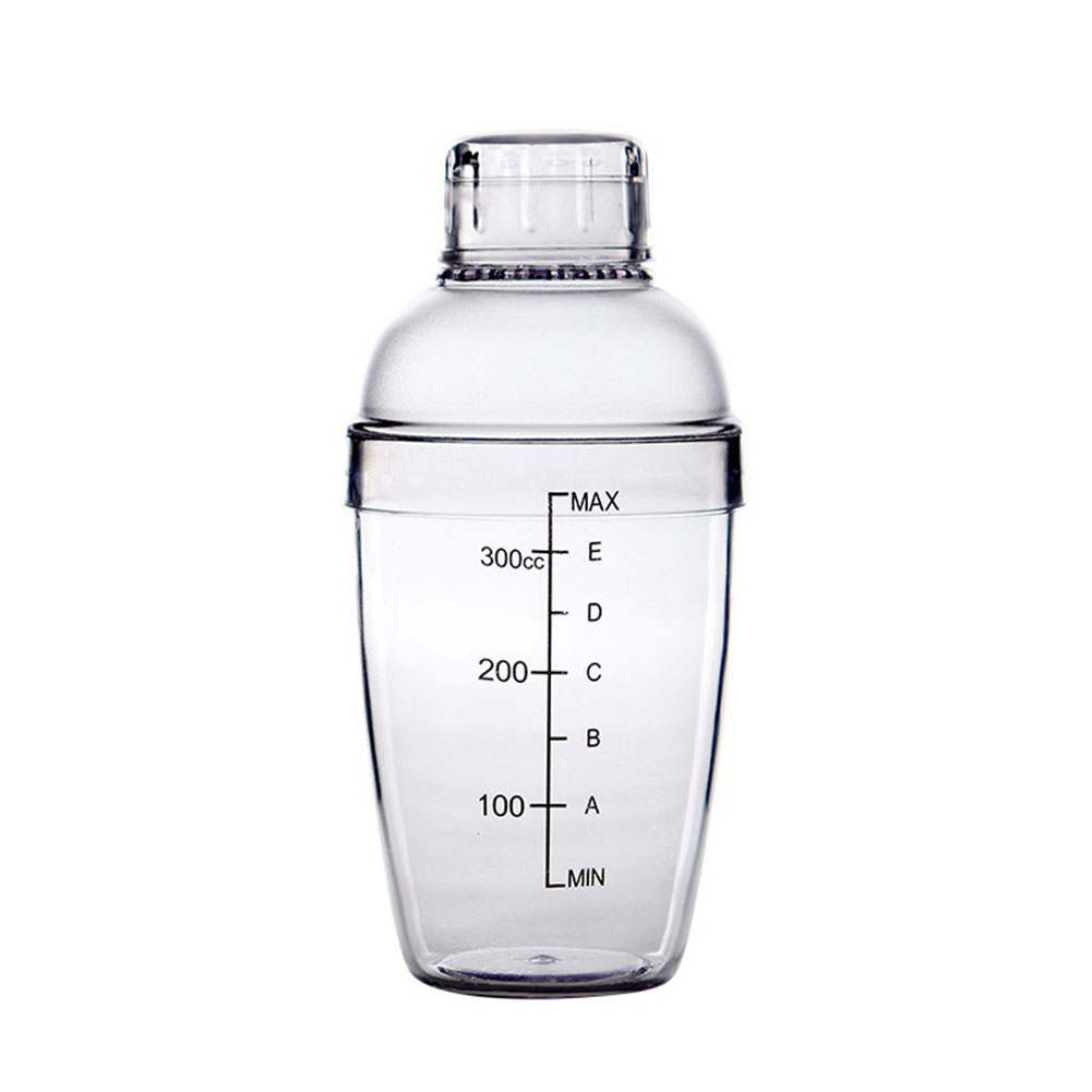 Home Transparent With Scale Party Coffee Wine Mixer Cocktail Shaker Bottle Drink Resin Barware Portable Bar Tools Beverage: 350ml