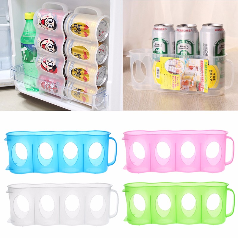 Plastik drikkevare øl eller sodavand dåse opbevaring organizer holder køkken køleskab pantry pladsbesparende organisation rack  z07