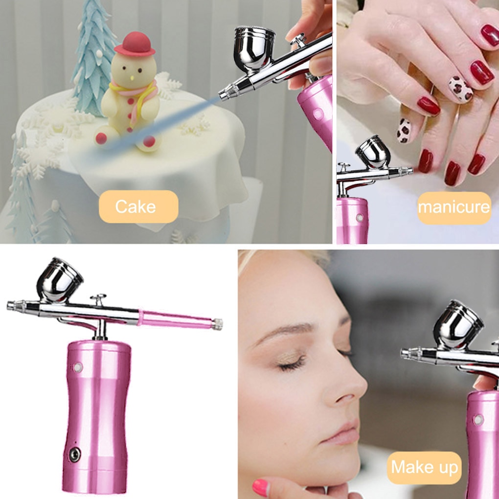 Airbrush Tool USB Portable Rechargeable Nail Airbrush 0.3mm Nozzle Airbrush Kit For Model Cake Decorating Brushes Car Painting