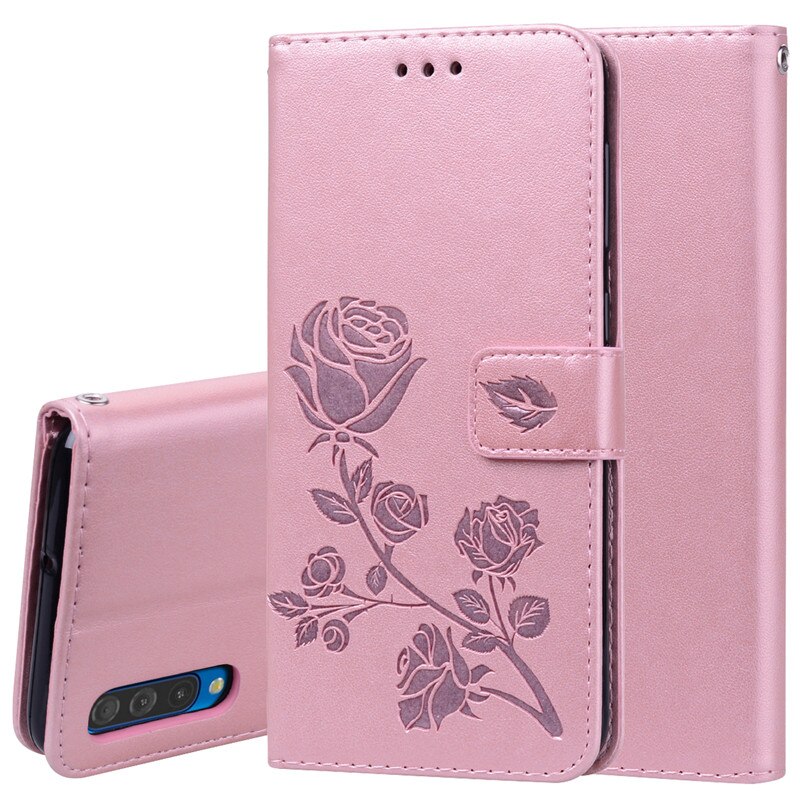 Voor Samsung Galaxy A50 Case Rose Flower Leather Case Voor Samsung Galaxy A50 Een 50 A505 A505F SM-A505F Portemonnee Flip telefoon Tassen Case