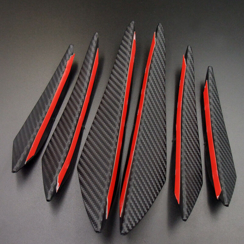 Difusor de labio para parachoques delantero, alerones corporales, Valencia, personalización de automóviles, Canard, accesorios para coche, 6 uds.