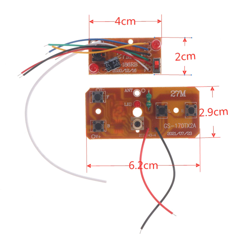 4CH RC télécommande 27MHz Circuit PCB émetteur + carte récepteur pour voiture RC télécommande jouets pièces