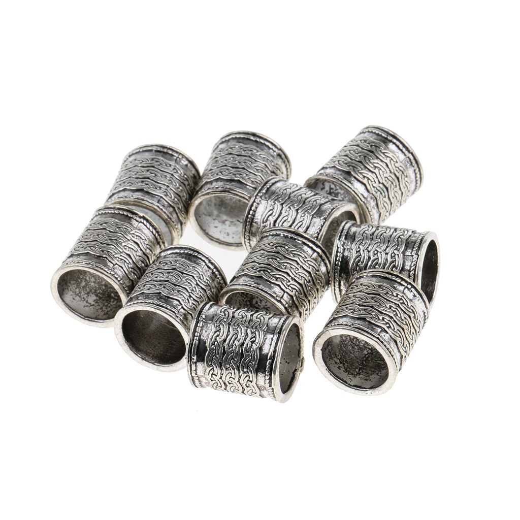 10 styk dreadlocks perler - hår flet manchetter dread lock ring - hårspænde filigran rør værktøj til fletning af smykker dekoration
