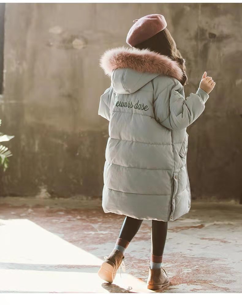 Cappotto invernale 2022 nuova giacca imbottita in cotone sciolto giacca da bambina imbottita in cotone imbottito medio e lungo per ragazze