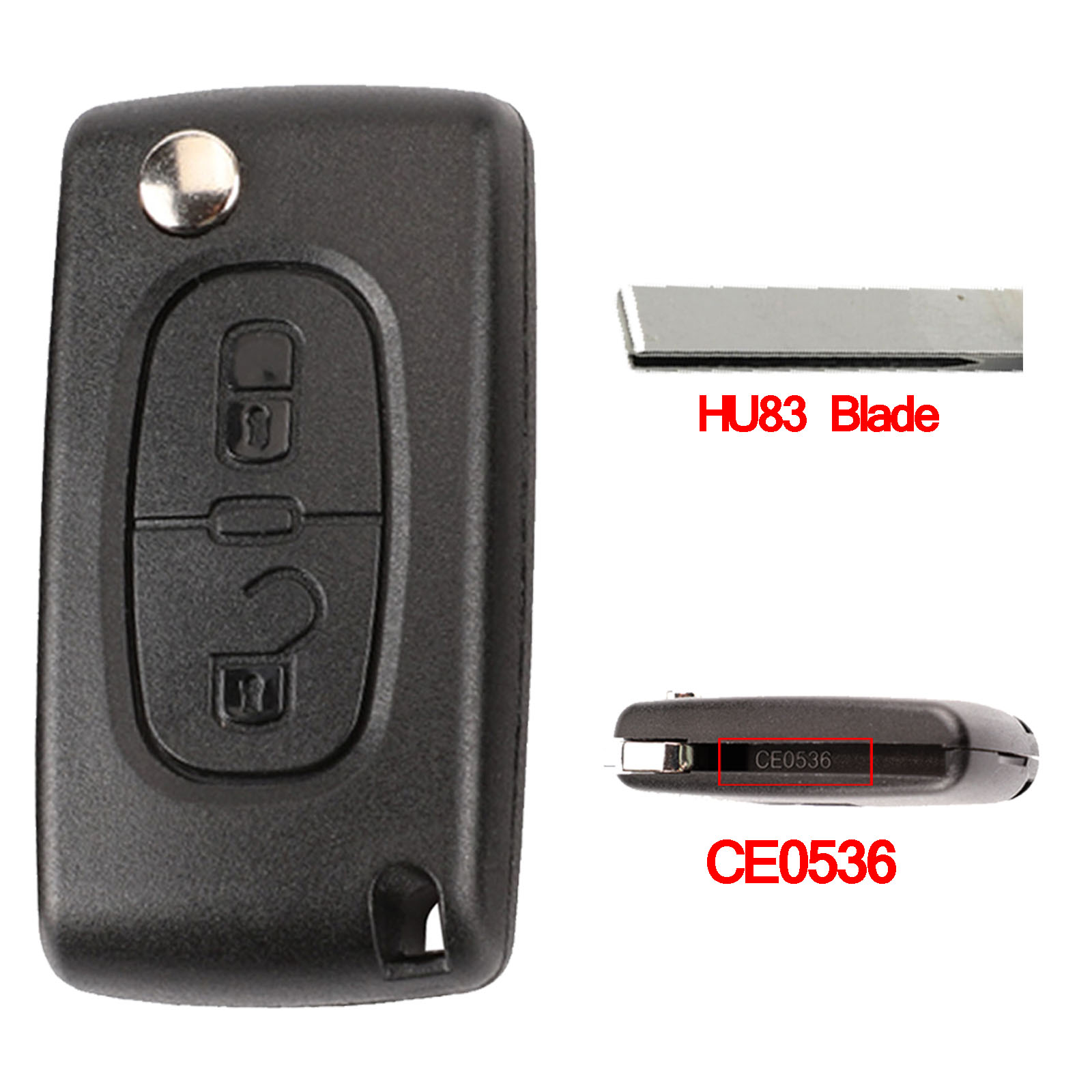 jingyuqin Flip Car Key Shell CE0536/CE0523 For Citroen C4 C5 C8 Xsara Picasso Berlingo Peugeot 307 607 807 Partner Lamp Trunk: For Peugeot / 2B CE0536 HU83