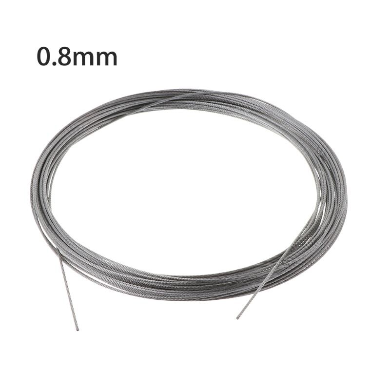10m 304 wire reb rustfrit stål blødt fiskeri løftekabel 7 × 7 tørresnor  b85c