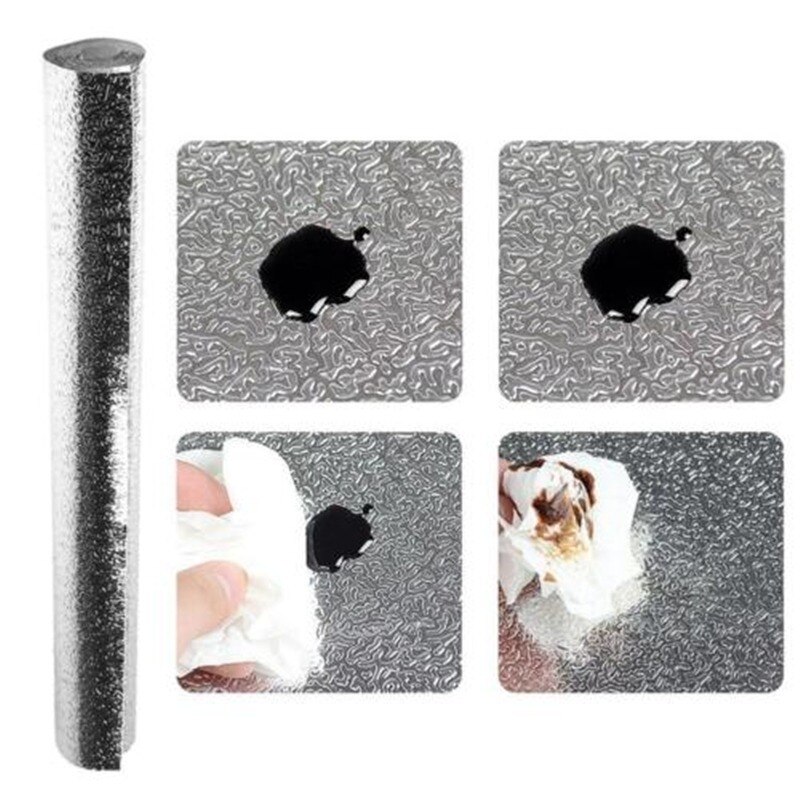 300cm Kitchen Oil-proof Waterproof Stickers Aluminum Foil Kitchen Cabinet Stove Drawer Self Adhesive Wall Sticker DIY Wallpaper