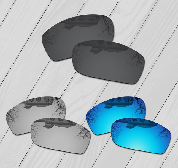 E.o.s Gepolariseerde Verbeterde Vervanging Lenzen Voor Oakley Fives Squared Zonnebril-Meerdere Keuze: Black-Silver-Blue