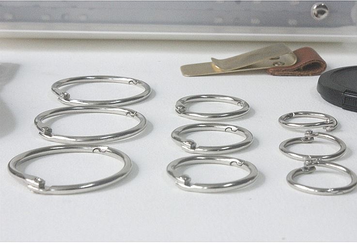 Losse metalen ringen notitieboekjes monocycle kleine ijzeren hoepel cirkels bindijzer 3-- pack clips