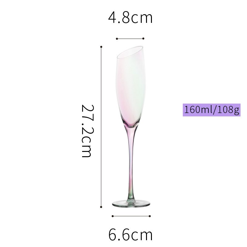 Regenbogen ionen beschichtung kristall glas wein Neigung gläser wein glas tasse champagner glas Bar Party zu hause trinken utensilien WF622945: 160ml