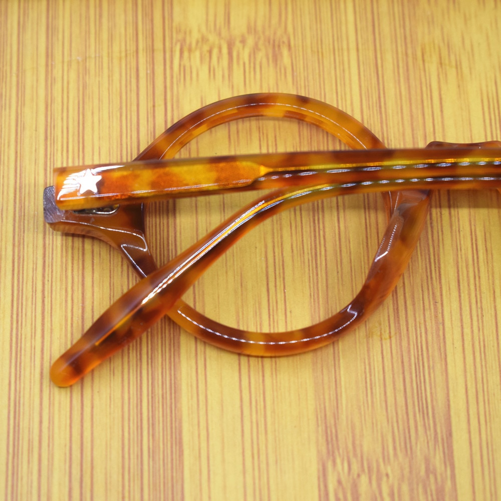 Håndlavede vintage små runde 40mm skildpadde brillerammer fuld kant acetat rx stand briller briller