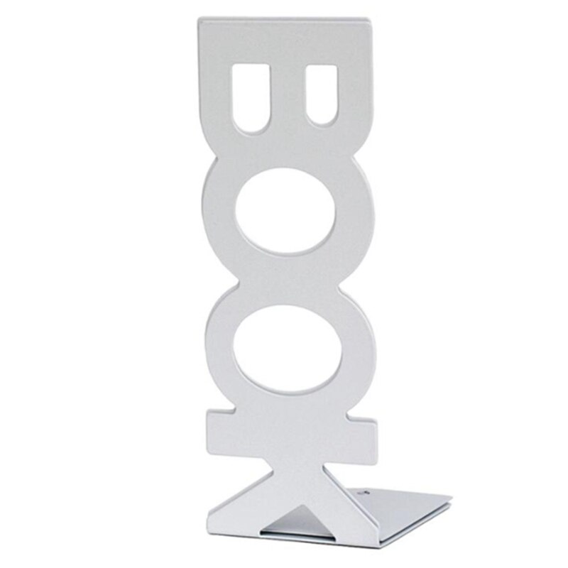 1 par de sujetalibros para biblioteca, soporte de libro escolar, deflector de libros con letras: Blanco