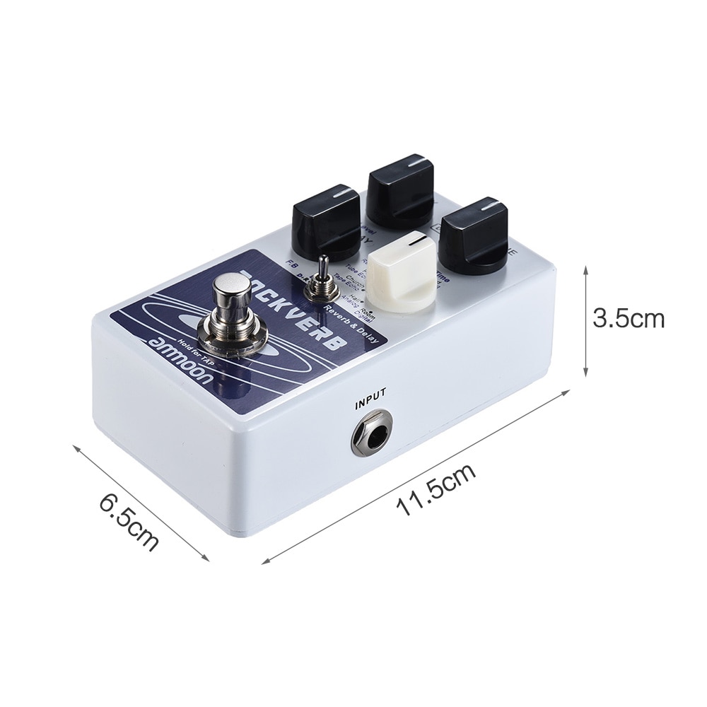 ammoon POCKVERB Reverb &amp; Delay Guitar Effect Pedal 7 Reverb Effects + 7 Delay Effects With Tap Tempo Function True Bypass