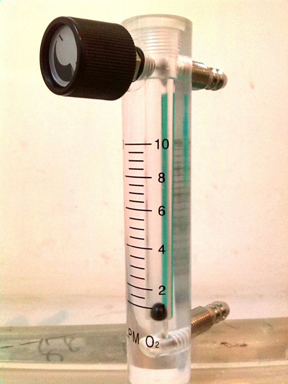 Acrylic Gas Air Oxygen Flow Meter Flowmeter Countor Indicator O2 With Valve brass Connector 0.1Mpa 1-10L/Min height 93mm