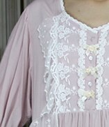Loose Nightgown Women Long Nightdress Sleepwear Ladies Princess Sleepwear Ankle Length Nightwear Dress: light purple