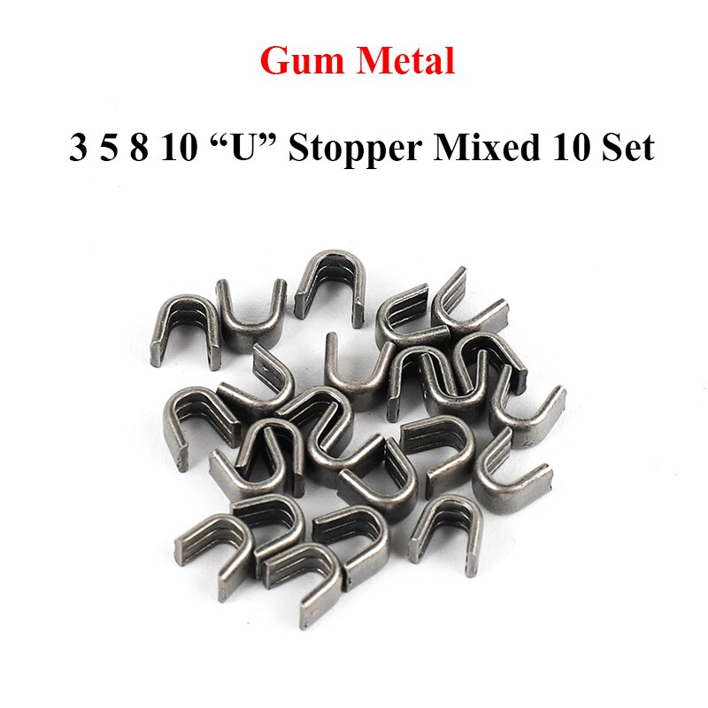 Zipper Repair Tool Set Metal Stopper Double Slider /Open End/Close end Zipper Sewing Stopper Accessories Zipper DIY For Clothes: U Gun Metal Mixed 10