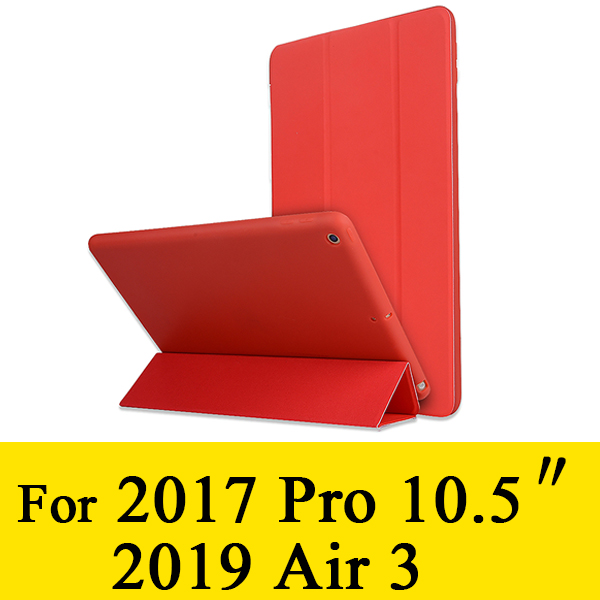 Rovtop Case Cover For iPad 9.7 Air 2 Air 1 Pro 10.5 Case Silicone Soft Leather Smart Case Cover for Generation Funda: Cool Red Pro 10.5