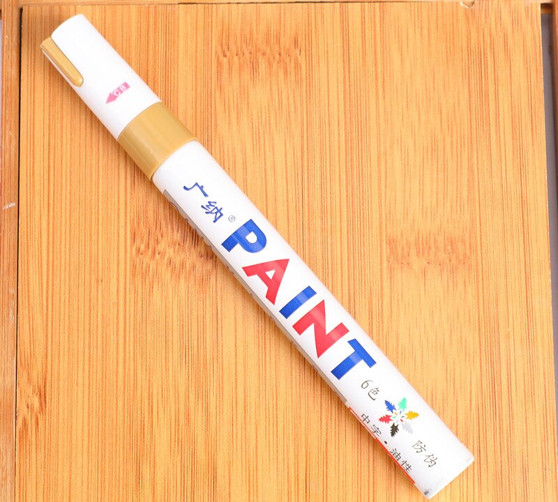 12 Kleuren Verf Marker Pen Waterdicht Autobanden Verf Pen Metallic Verf Marker Pennen Voor Hout Diy Graffiti Board schilderen: Golden