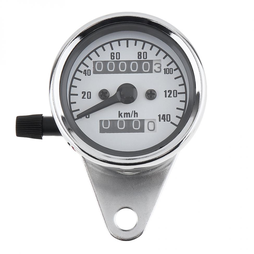 Universal 12V Yellow Night Light Motorcycle Speedometer Metal Case Car Meter and Kilometer Table for Retro Motorcycle