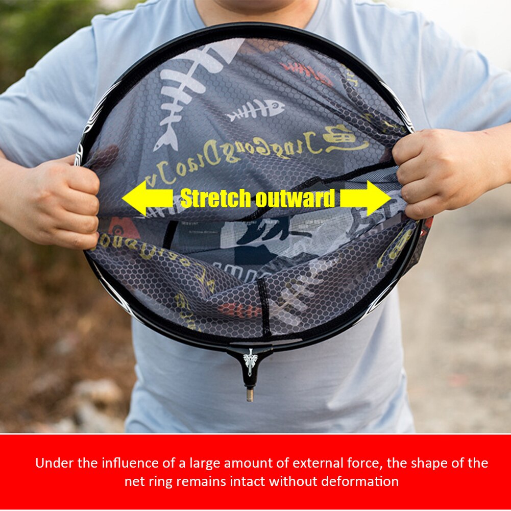 30-40cm Carbon Fishing Net Foldable Collapsible Telescopic Mesh Hole Depth Landing Dip Net Fishing Tackle