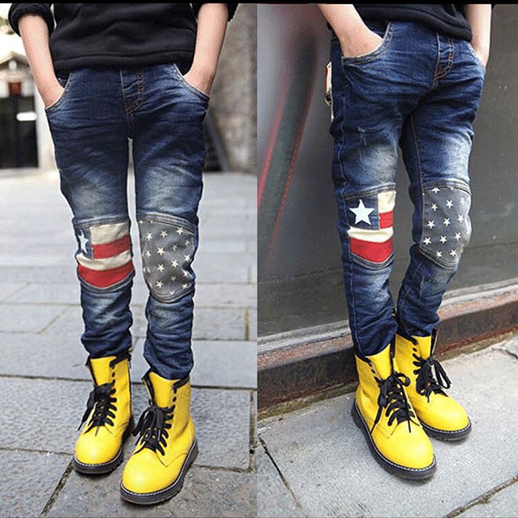 2020 primavera nova moda retalhos meninos jeans de alta qualidade bom material crianças jean idade 3 4 5 6 7 8 9 10 11 12 13 14 anos idade