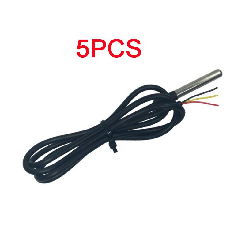 DS18b20 Temperature Sensor, 5 15 20 10pcs/lot DS18b20 Waterproof Temperature Sensor With Stainless Steel Probe Temperature Tool: 5pcs