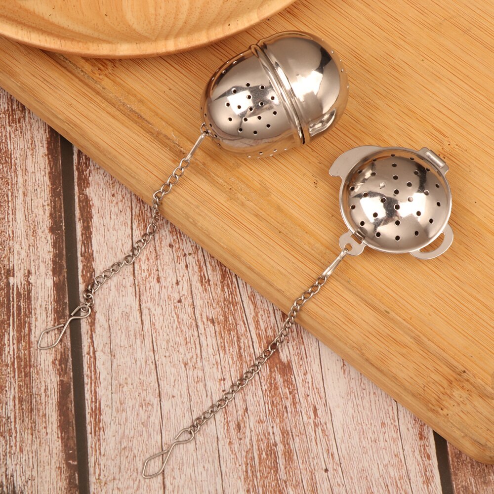 2pcs Stainless Steel Tea Infuser Tea Strainer Loose Tea Steeper for Home Office (Egg+Teapot)