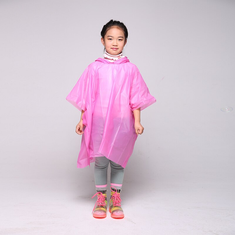 Imperméable Transparent, 1 pièce, manteau de pluie Transparent et Transparent, housse de Protection imperméable pour randonnée en plein air: Kid Pink