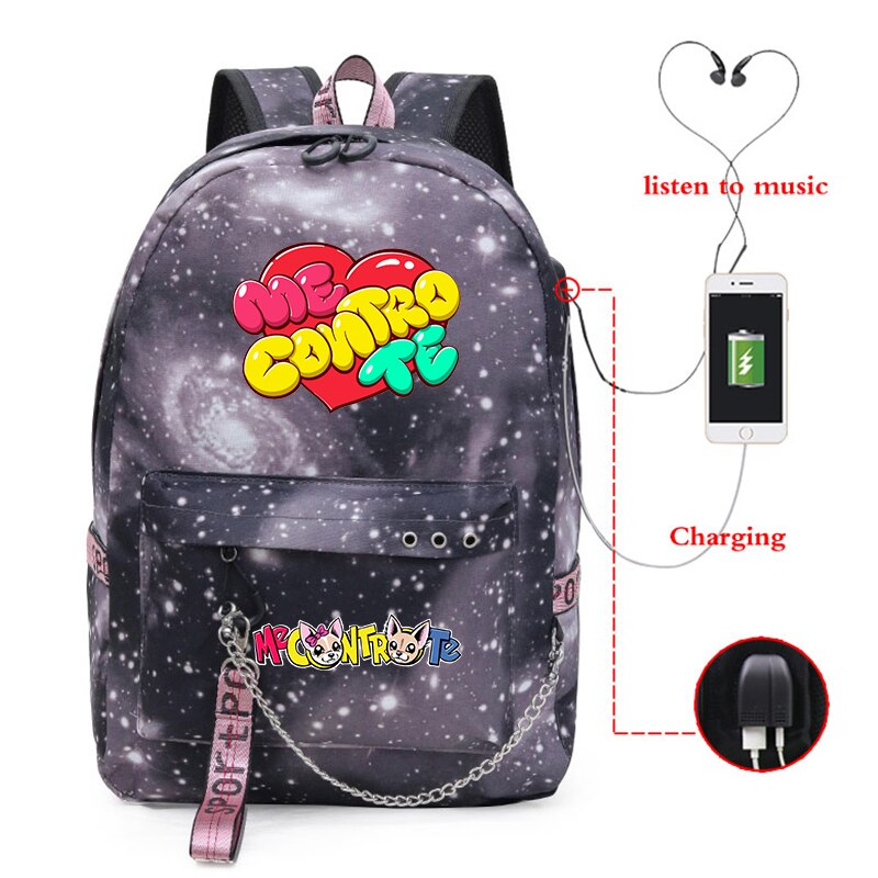 Cool Backpack Harajuku School Bags Girls College Students Laptop USB Charging Backpack Casual Travel Rucksack: 15