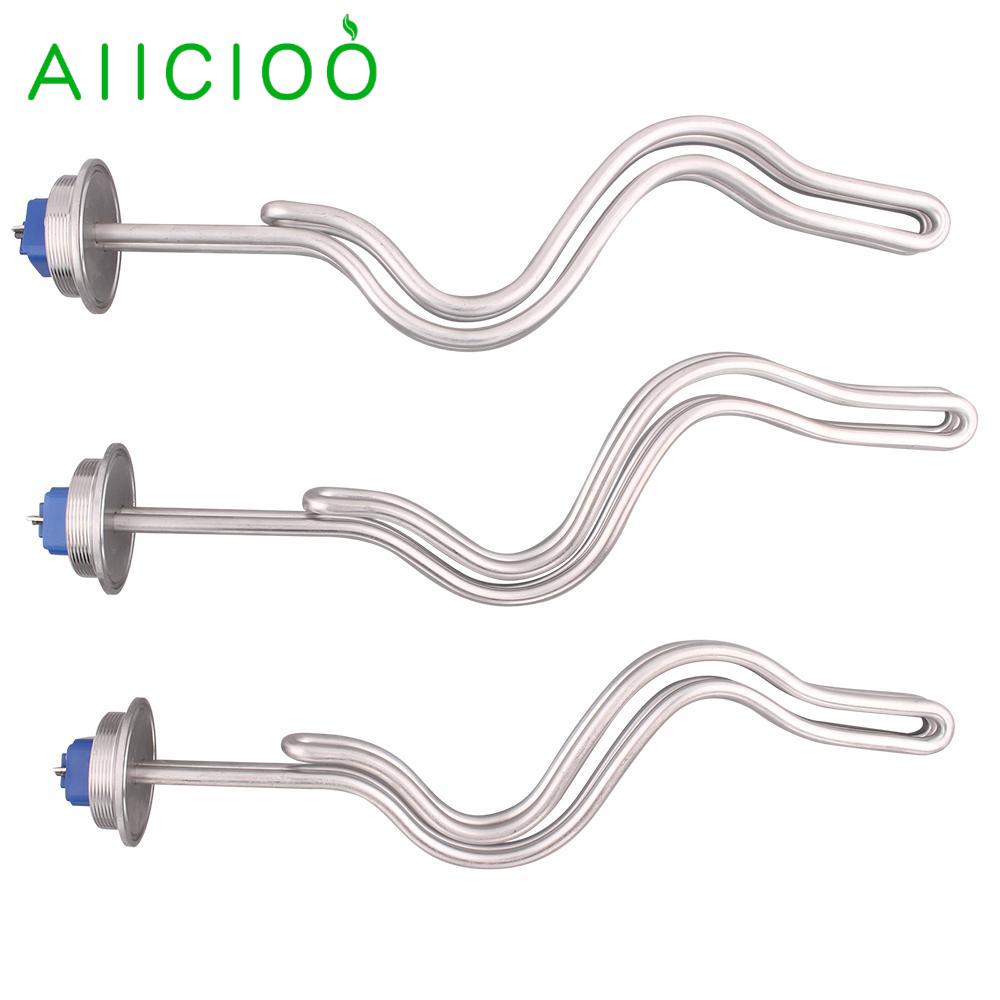AIICIOO 2inch Tri Clamp Electric Heating Element for Boiler Heater OD64mm 240V 4.5KW 5.5KW 6.5KW